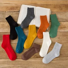 Японский стиль, яркие цвета, хлопковые носки для женщин, цена 10 пар/лот