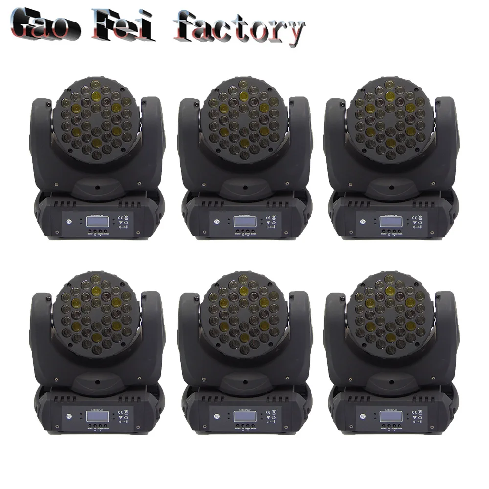 

6 pcs/lot 36x3W RGBW LED moving head Beam light led spot lights dmx 512 High Power moving head light