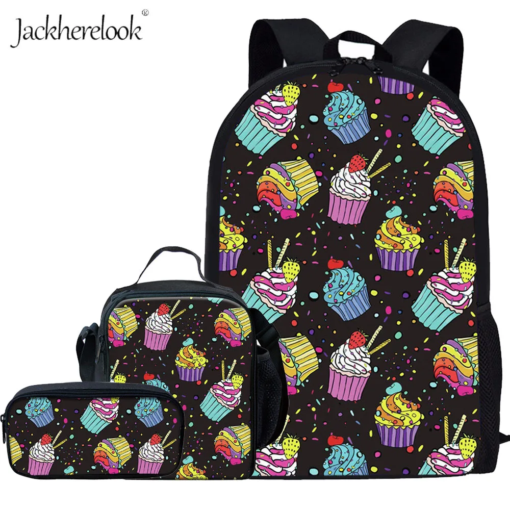 

Jackherelook Girls School Bags Candy Color Cute Cupcake Printing Backpack Student Bookbags Unique Kids Schoolbag Mochila Infant