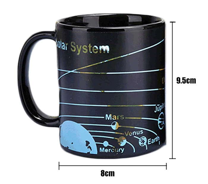 Transhome креативная керамическая Кофейная Кружка 380 мл фарфоровые меняющие цвет кружки Солнечный Dis цвет ation чашка карта земли Хамелеон чашки подарок