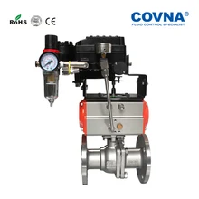 6 дюймов пневматический клапан фланца Весна возвращается с 4-20mA позиционер Нержавеющая сталь 304 ГБ Стандартный фланец PTFE