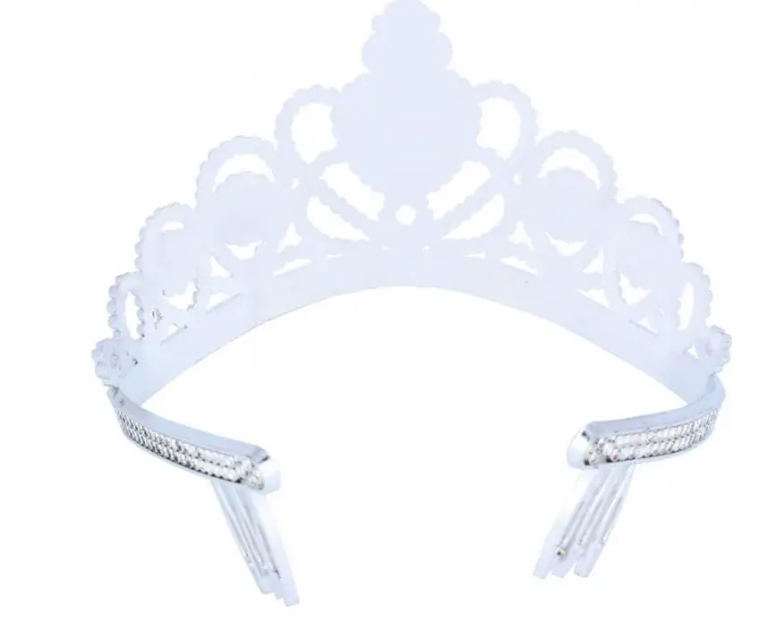 Xmas Косплэй принцесса дети корона Пластик тиара День рождения пользу Обувь для девочек серебро смолы сердце Кристалл ободки выпускного бала подарок