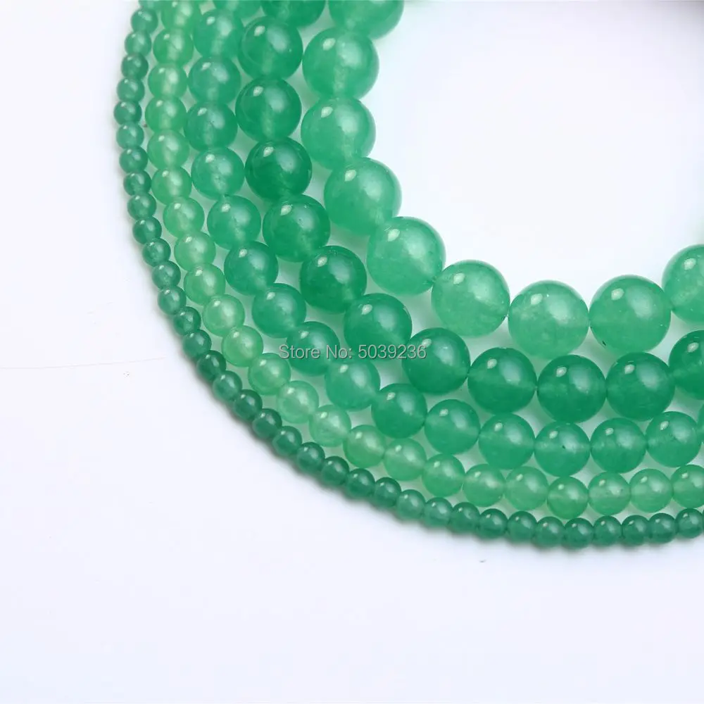 Wholesale Shallow Green Jades Beads Natural Stone Loose Spacer for Jewelry Making Necklace Bracelet DIY 4-12mm | Украшения и