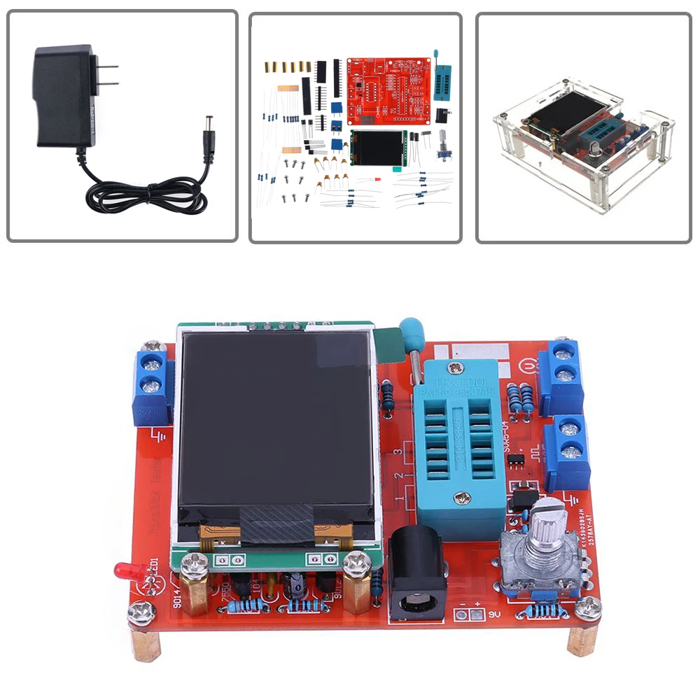 

New Hot DIY TFT GM328 Transistor Tester Diode LCR ESR Meter PWM Square Wave Generator Electrical Frequency Measuring