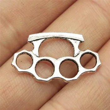 

50pcs Charms Knuckles 0.9x0.6 Inch (24x14mm) Antique Silver Color Pendant Charms For Jewelry Making DIY Jewelry Accessories