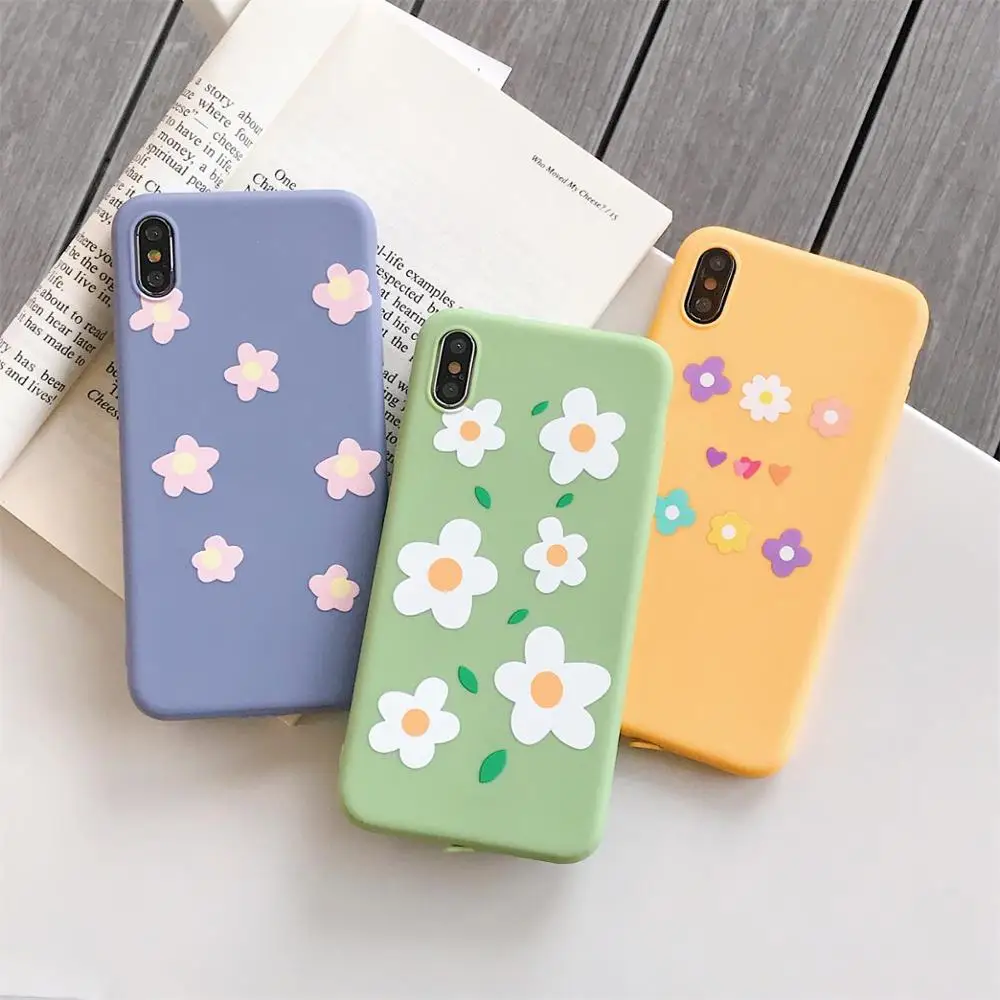 

Fashion contracted Summer style Little Daisy flowers pattern soft silicon phone case for iphone 7 6 6s 8plus X XR XS MAX Case