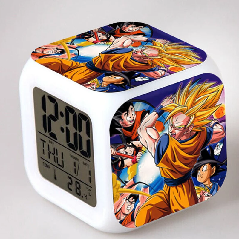 Dragon Ball Z фигурки Куклы светодиодный 7 цветов Flash изменение Touch свет настольная