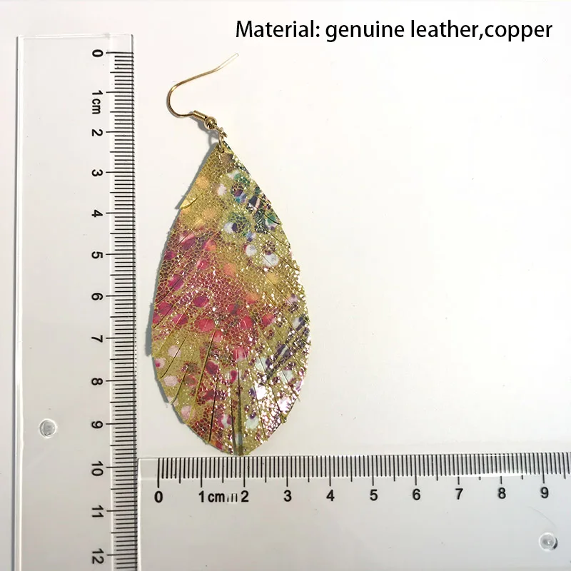 Cpop, новинка, модные блестящие серьги из натуральной кожи для женщин, массивные свисающие серьги в виде листьев, модные ювелирные изделия, современные серьги в виде капель, подарок