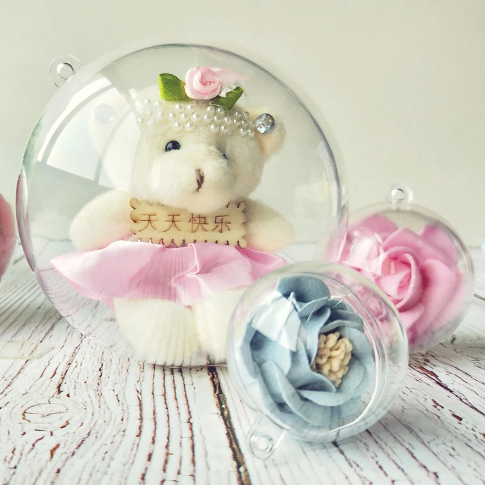 Bola de adornos rellenables de plástico transparente un paquete de 6 adornos individuales para Navidad, fiesta de cumpleaños, decoración de boda Bola de adornos rellenables de plástico transparente un paquete de 6 adornos individuales para Navidad, fiesta de cumpleaños, decoración de boda