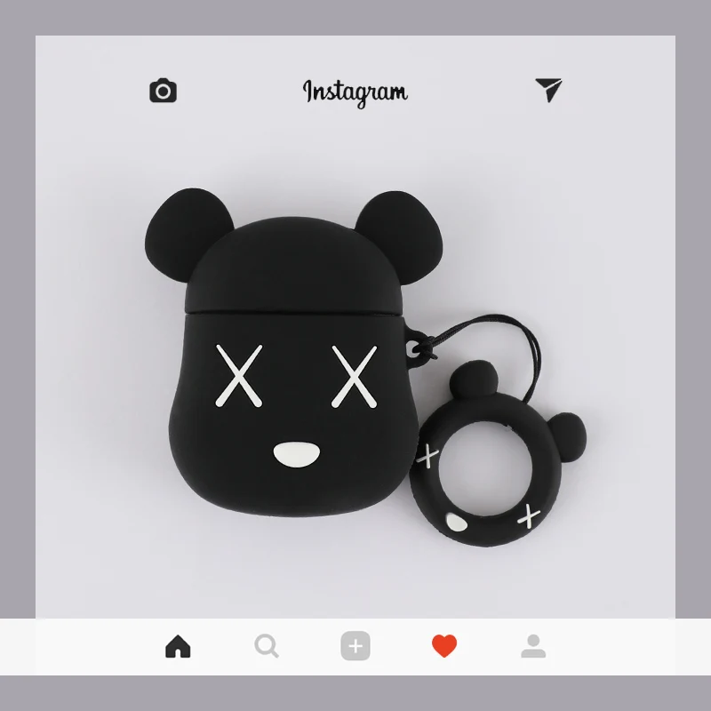 

New Popular Cool Violent bear Decorative Silicone Cover For Apple Airpods1/2 Bluetooth Earphone Anti-fall Cover