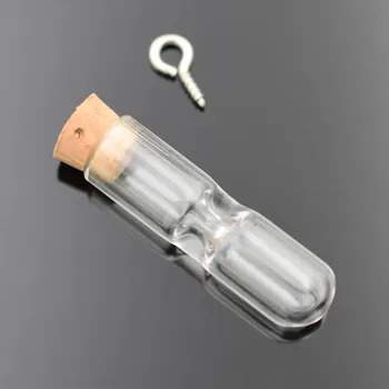 

SNASAN 20sets Hourglass 30*8mm glass bottle with cork with eye pin jewelry findings set glass pendant necklace pendant charms