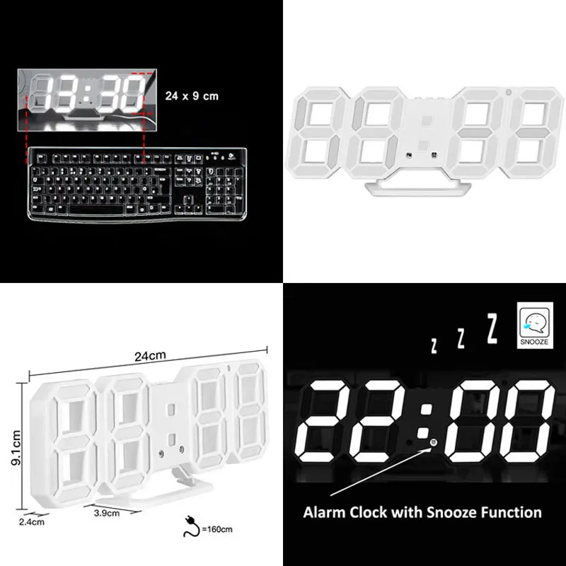 large/small size 3D living room wall clock, Jumbo modern LED, TXL intelligent light sensing led digital watch, low-consumption