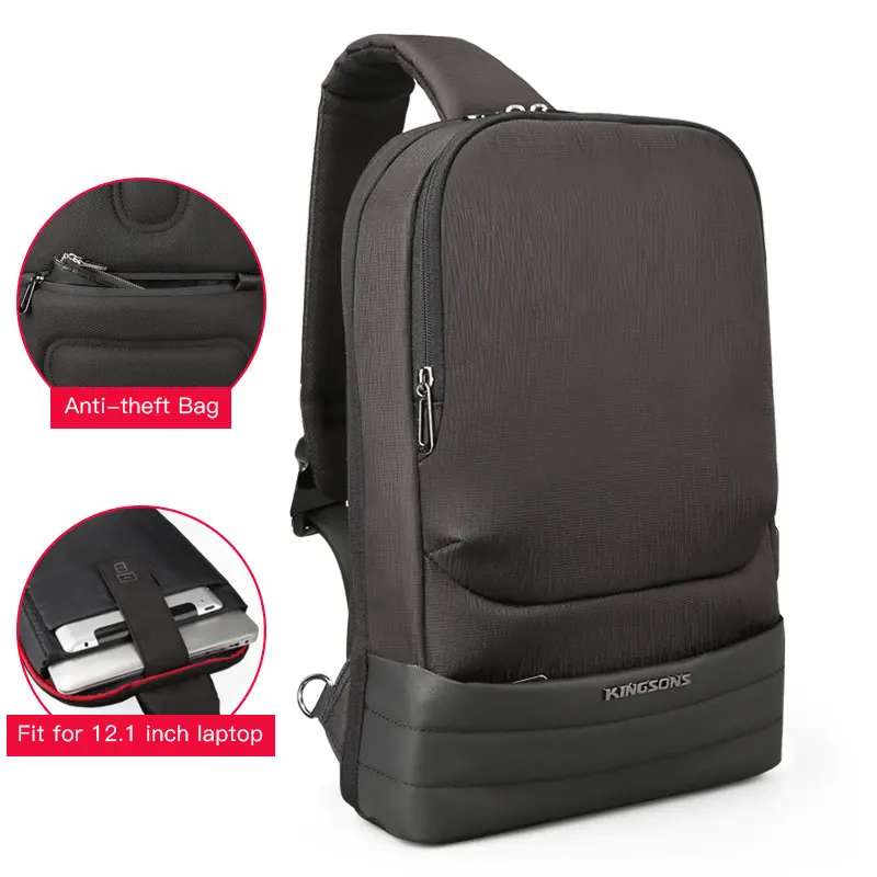 

12.1" Male Multifunction Crossbody Bags Waterproof USB Charging Chest Pack Fashion Men Messengers Chest Bags Anti theft Pocket