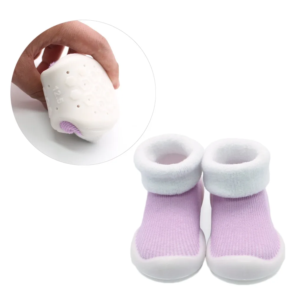 

Lawadka Solid Newborn Baby Socks Anti Slip Soft Cotton Baby Socks with Rubber Soles Winter Girls Baby Socks 2019 New