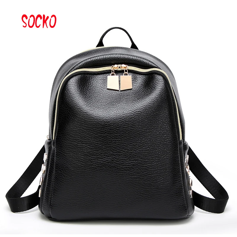 2017 New fashion high quality women pu leather backpacks students