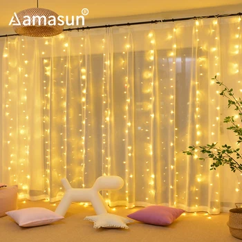 

Garland Christmas Lights LED Curtain Light Fairy String 220V 110V 4.5m 300Leds 3x3M Indoor Outdoor Garden LED Lights Decoration