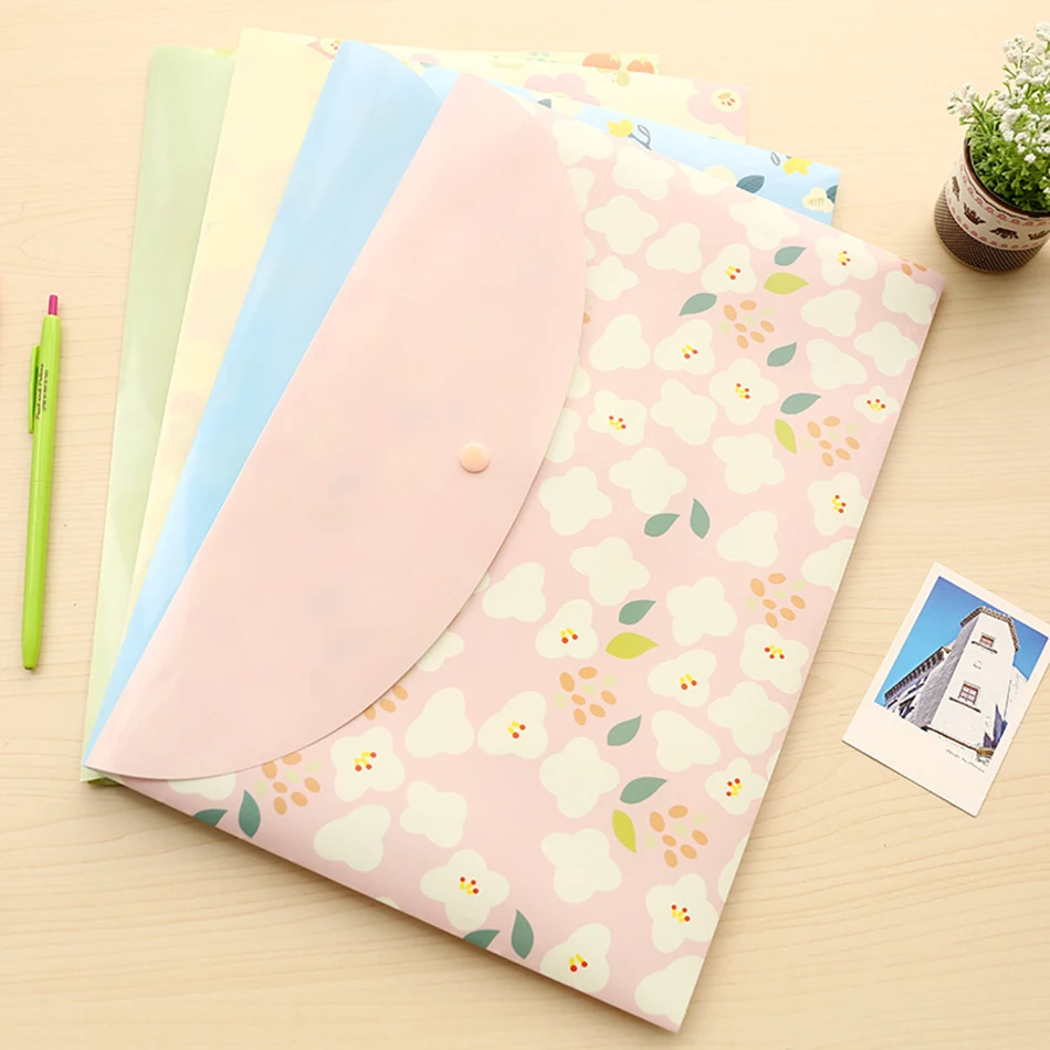 1Pcs colorful lovely A4 File Folder floral print cute School Supplies