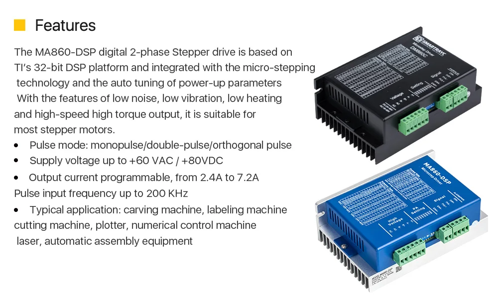 Cloudray 2-фазный шаговый драйвер DM860C поставить Напряжение 18-60VAC& 24-80VDC Выход 2,4-7.2A ток