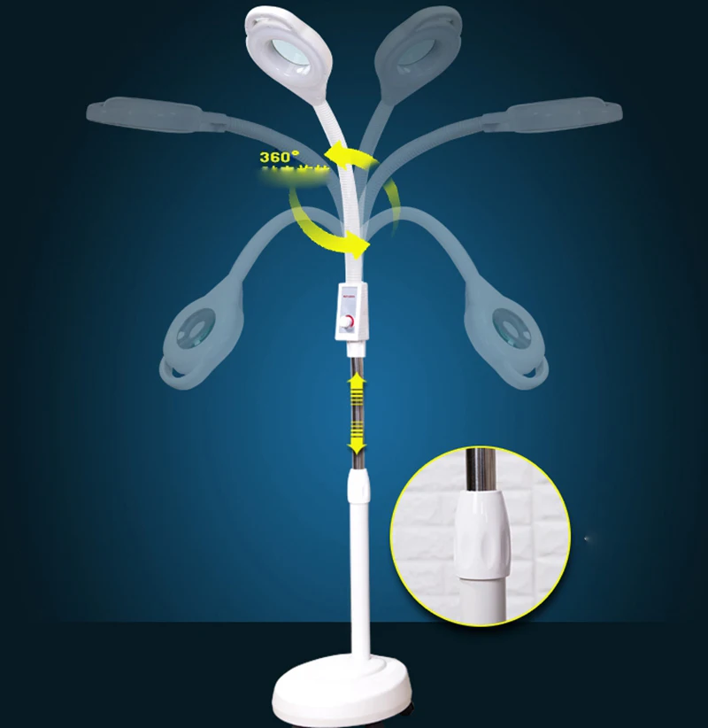 220V 8X LED Magnifying Glass Beauty Ring Cold Inspection Shadowless