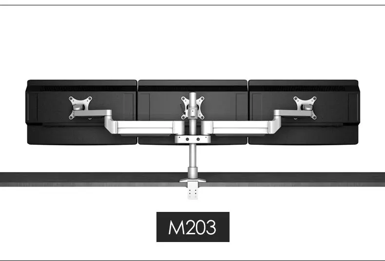 Настольный тройной держатель для монитора с поддержкой алюминия, полный тройной рычаг для монитора с загрузкой 16 кг с 70 см, стойка M2037