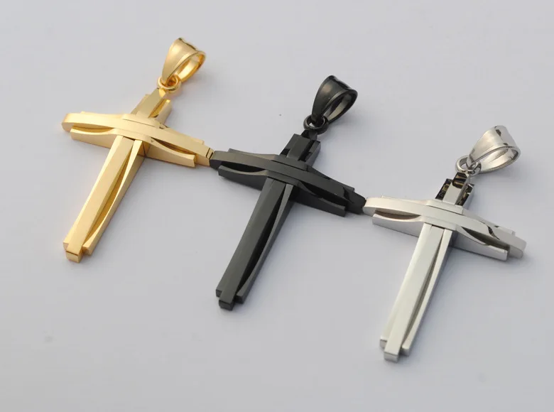 

Korean version of men's cross necklace 316 stainless steel titanium steel personality pendant