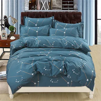 

Home textile blue white bear animal bedding set mattress duvet cover printed elastic mattress bedclothes bed fitted 100% cotton