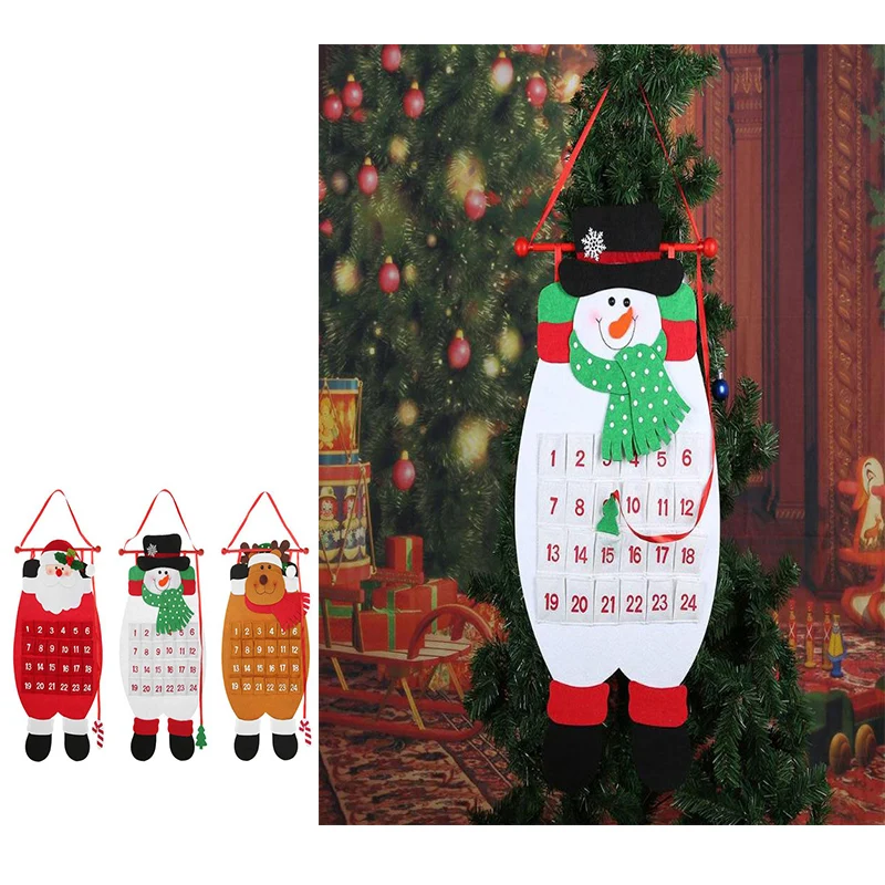 

2018 Christmas Creative Advent Calendar Santa Claus Snowman Elk Animal New Year Christmas Ornaments Xmas Decoration supplies