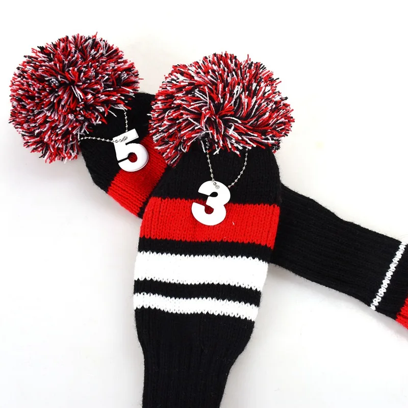 3Pcs Cute Knit Golf Head Covers Knitted Golf Club Covers Set Driver Wood Head Covers Outdoor Club-Making Products Club Head 3Pcs Cute Knit Golf Head Covers Knitted Golf Club Covers Set Driver Wood Head Covers Outdoor Club-Making Products Club Head