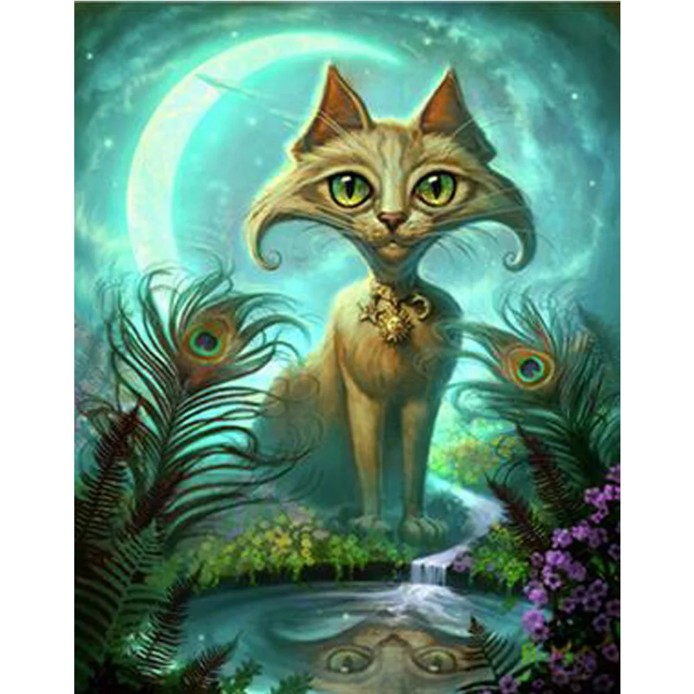 

Cartoon Cat DIY 5D Diamond painting needlework diamonds embroidery Flower diamond mosaic wall stickers home decor H880