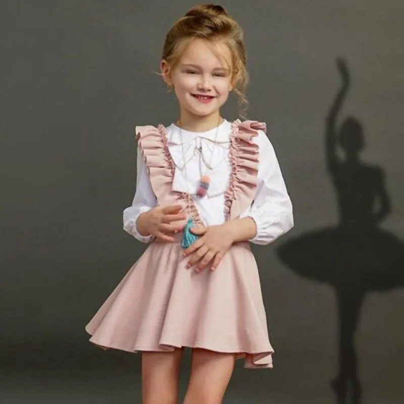 Buy 2pcs Cute Girls Clothes Cotton Bowknot Shirt