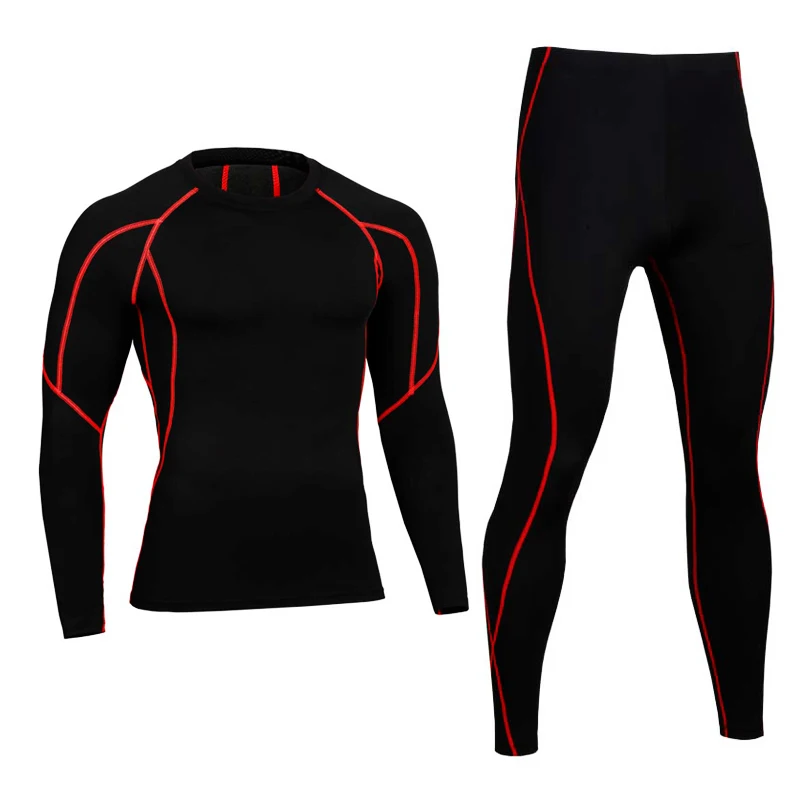 Men Pro Compression Long Johns Fitness Winter Thermal Underwear Sets Quick Dry Gymming Male