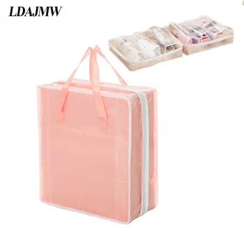 

LDAJMW Portable Organizer Travel Home Tote Bag For Shoes Pouch Ventilation Folding Waterproof Oxford Zipper Storage Bag