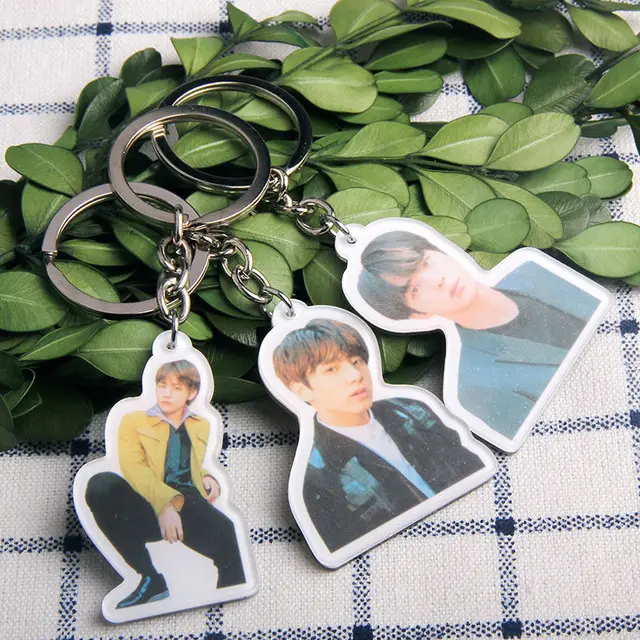 KPOP BTS Keyring Bangtan Boys Key Chain Love Yourself Acrylic SUGA V JIN Jung Kook Keychain Bts