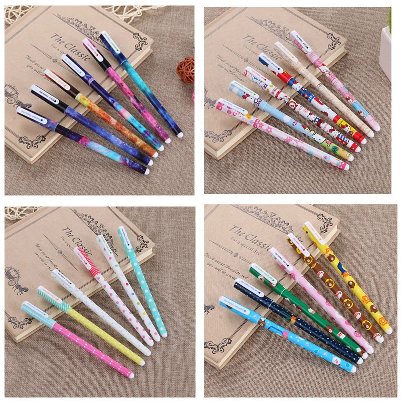 

Creative Cartoon 0.38mm Six colors Gel Pens Office School Cute Student Supplies Pen Kids Boys Pencil Writing Pen Girls Gift
