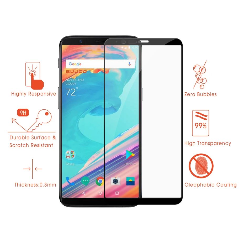 Оригинальное защитное закаленное стекло BUJOO Real 2.5D 0 3 мм 9H с полным покрытием для
