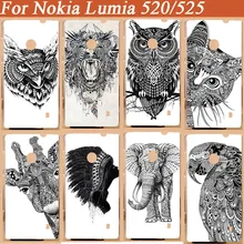 Pintura blanco y negro animales funda para teléfono celular para nokia lumia 520 525 cubierta envío gratis(China)