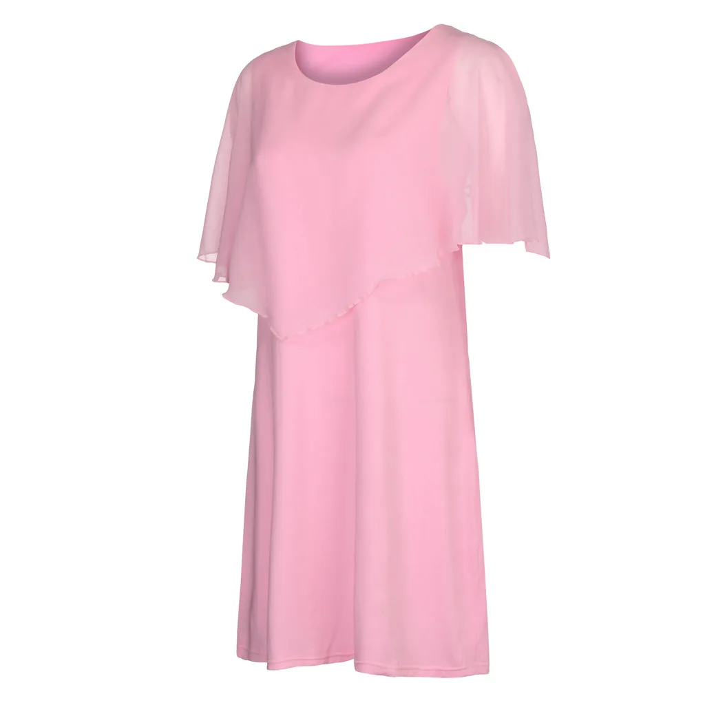 2019 Summer New Fashion Solid Color Large Size Round Neck Covered Bag Hip Sleeveless Dress Casual Plus Size|Платья| |