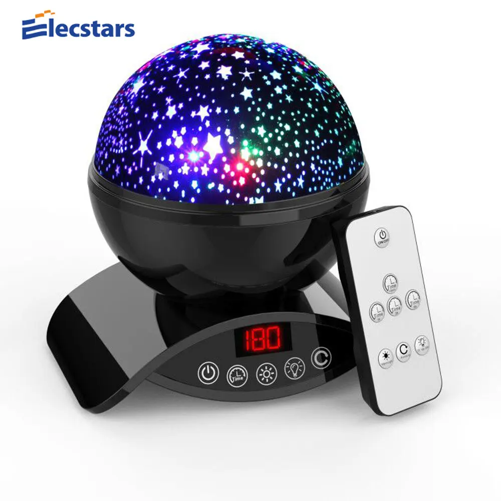 Elecstars LED Night Light Rotating Remote Control Star Projector Moon