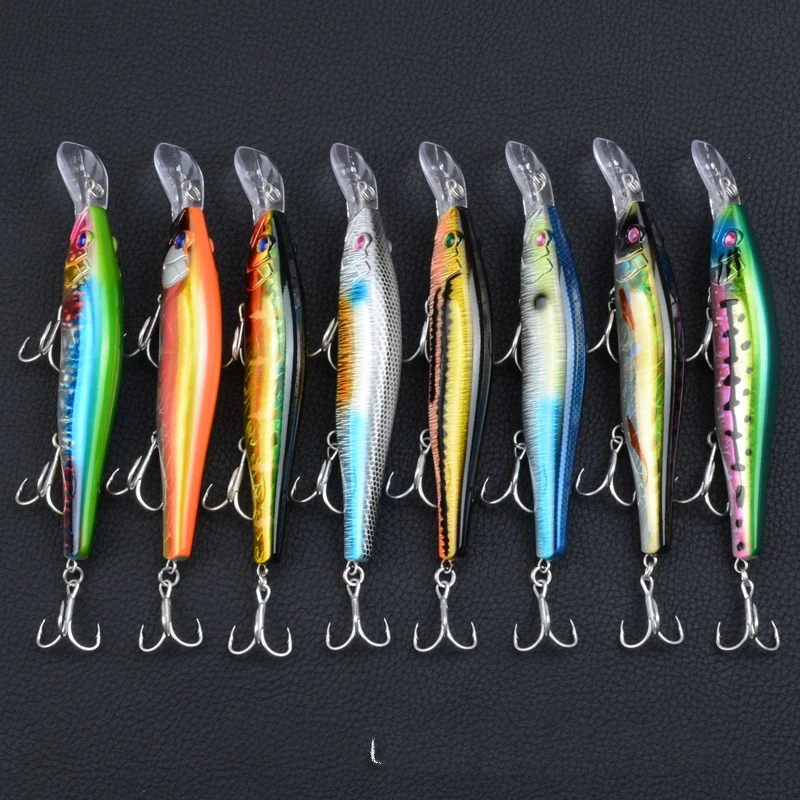 

8Pcs/Lot Boutique Laser Minnow Fish Fishing Lure 13.5cm/18.7g Freshwater Sea Fishing Artificial Hard Baits Wobblers For Fishing