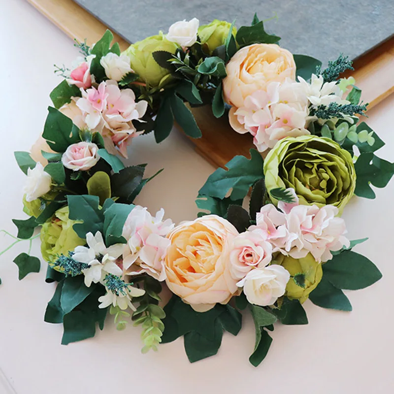 Artificial Flower Garland Wreath Door Party Hanging Wall Window