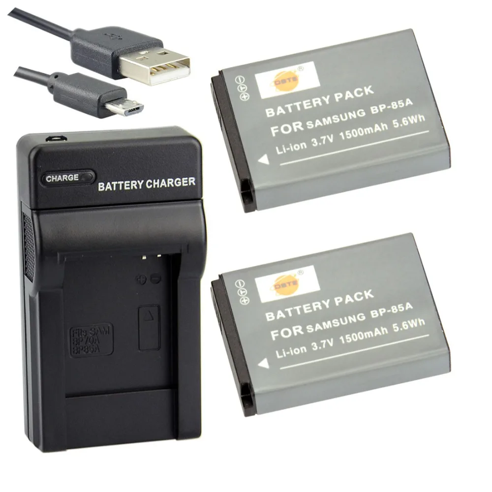 DSTE 2PCS BP 85A Li ion Battery + UDC97 USB Port Charger for Samsung