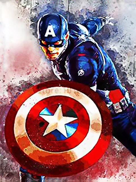 

Diamond Mosaic 5D DIY Diamond Painting Captain America Cross Stitch Full Square Diamond Embroidery Decor Painting