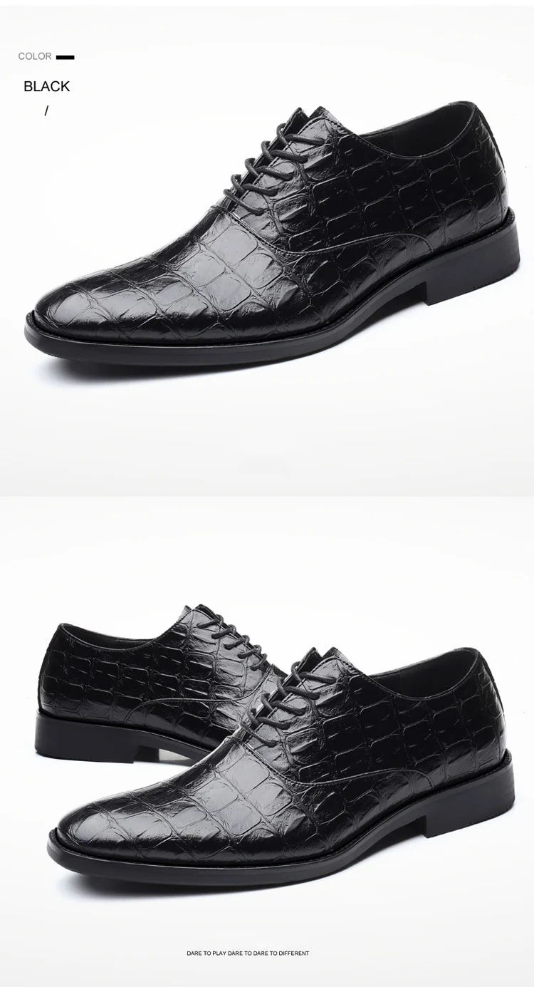 UPUPER/Мужские модельные туфли с острым носком; классические модные деловые туфли-оксфорды; мужские кожаные туфли; цвет коричневый, черный; большие размеры 38-48