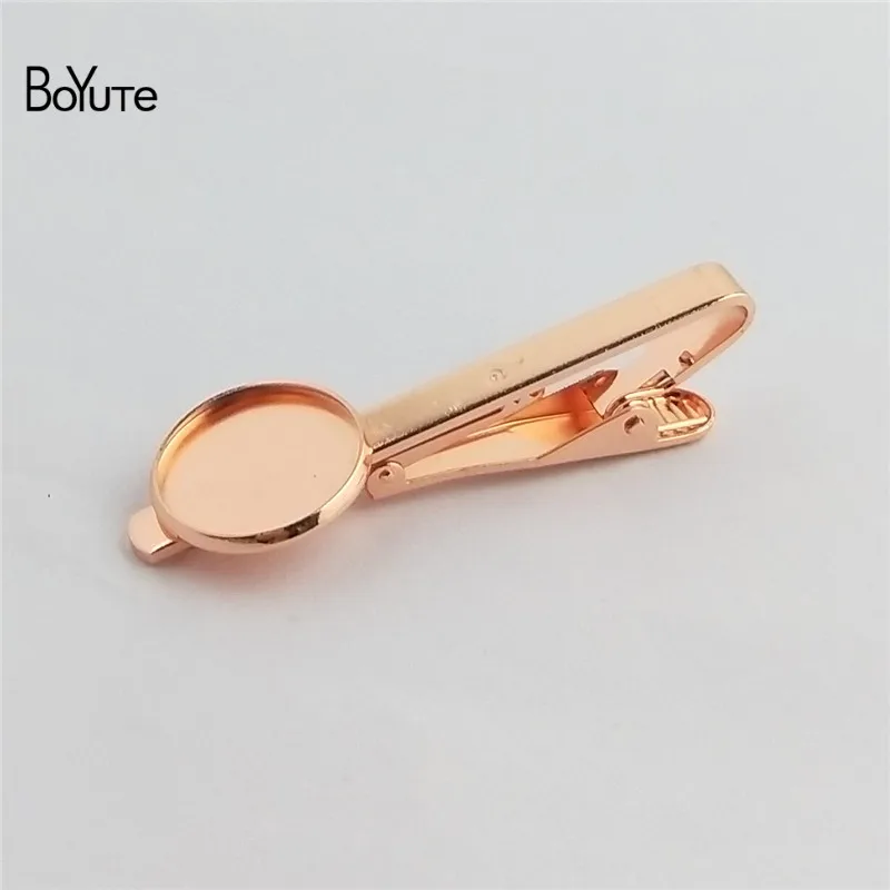 BoYuTe 10Pcs 7 Colors Plated Round 16MM 18MM 20MM Cabochon Base Diy Tie Clip Blank Tray Bezel Men`s Clothing Accessories (19)