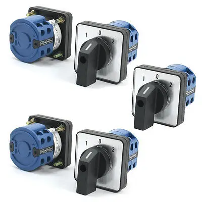 

5 Pcs 690V 20A 2-Pole 3-Position Square Panel Mounting Changeover Switch