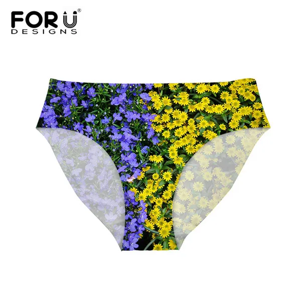 FORUDESIGNS Panties for Ladies Beauty Pink Floral Style 3D Flower Pattern Sexy Underwear Women