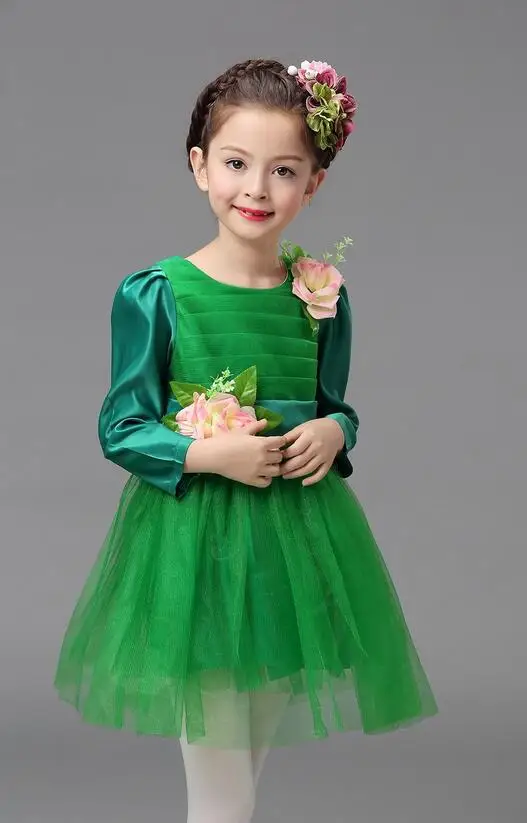 Детское балетное платье с блестками, 10 цветов Детские Бальные вечерние платья-пачки для девочек костюм для танцев - Цвет: Зеленый