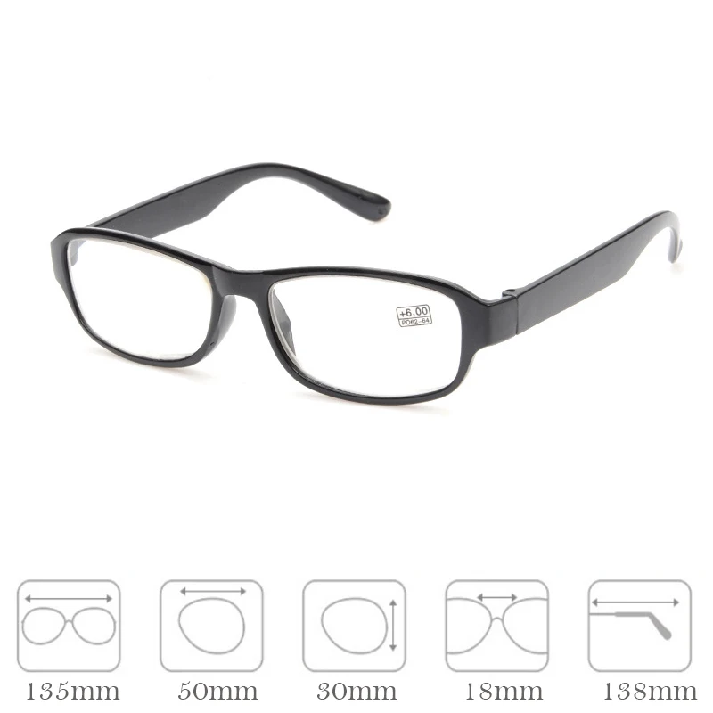Высокое количество прозрачные мужские и женские унисекс очки для чтения в коробке+ 4,5+ 5,0+ 5,5+ 6,0