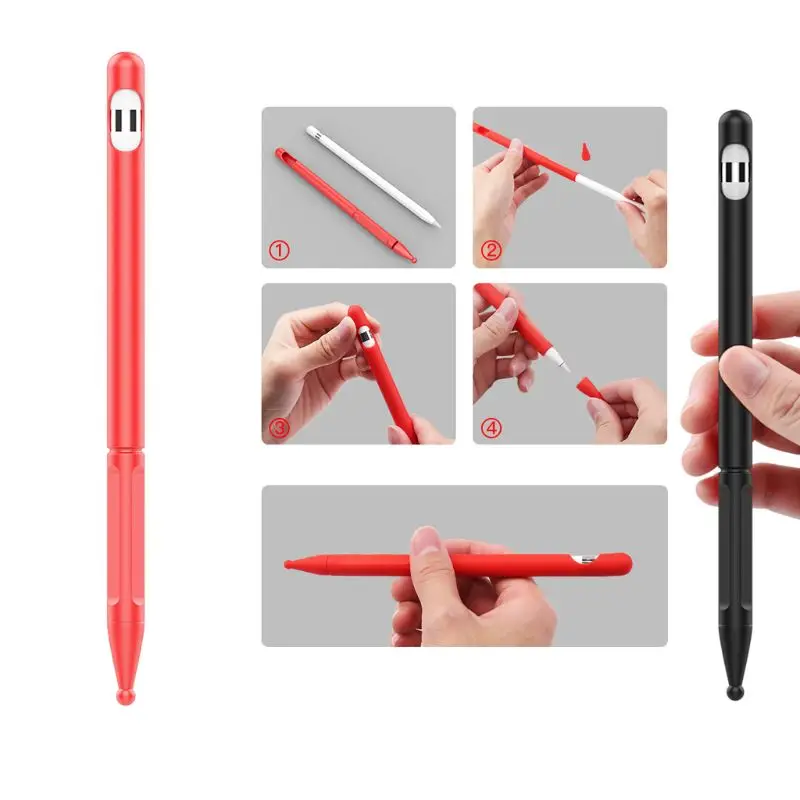 Силиконовый защитный чехол с защитой от потери, оболочка, кожный наконечник, чехол/Кабель-адаптер для Apple Pencil 1st для iPad Pro Pencil