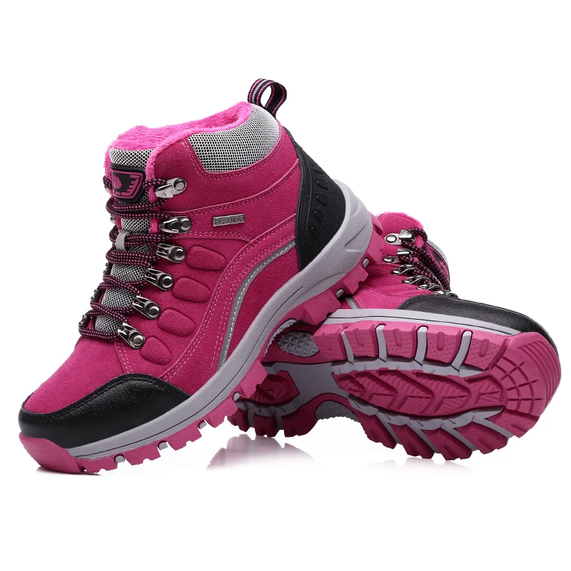 Для мужчин Зимние ботильоны обувь удобные повседневное Спортивная обувь Мужская обувь мужской взрослых снегоступы отдыха Tenis Masculino Adulto - Цвет: Розовый